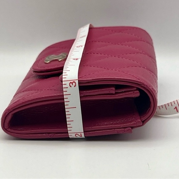 Rare HTF Chanel Wallet Pink 2022 Interlocking CC Wallet Snap Pink Chanel Wallet - Picture 5 of 11